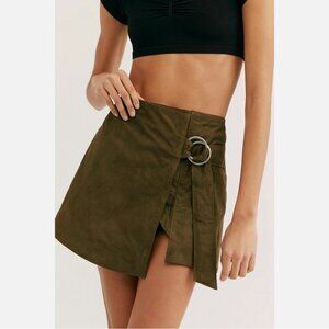 NWOT Understated Leather Charley Suede Wrap Mini Skirt